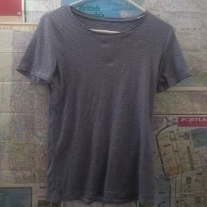 Blue and white striped t-shirt